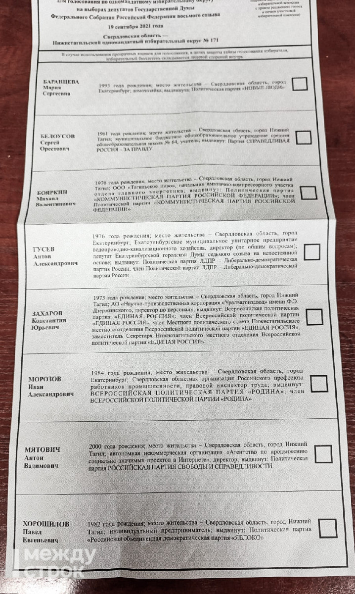 Показываем, какие бюллетени жители Нижнего Тагила получат на избирательных  участках | Новости Нижнего Тагила и Свердловской области - Агентство  новостей «Между строк»