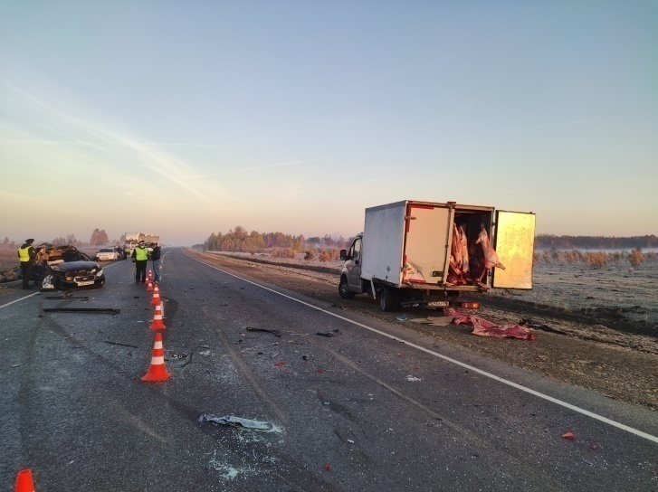 На трассе в Свердловской области водитель Subaru из-за тумана врезался в фургон, погибли два пассажира