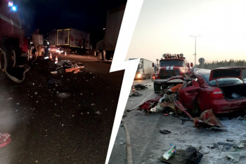 В Свердловской области после столкновения такси с грузовиком погибли младенец и водитель легковушки (ВИДЕО)  