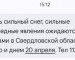 Прогноз погоды на 20 апреля в Нижнем Тагиле и пригороде