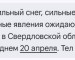 Прогноз погоды на 20 апреля в Нижнем Тагиле и пригороде