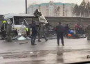 В Подмосковье самосвал протаранил колонну военных автобусов со срочниками (ВИДЕО)