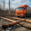 Водитель КАМАЗа выплатит 85 тысяч рублей за сбитую газовую трубу в посёлке под Нижним Тагилом